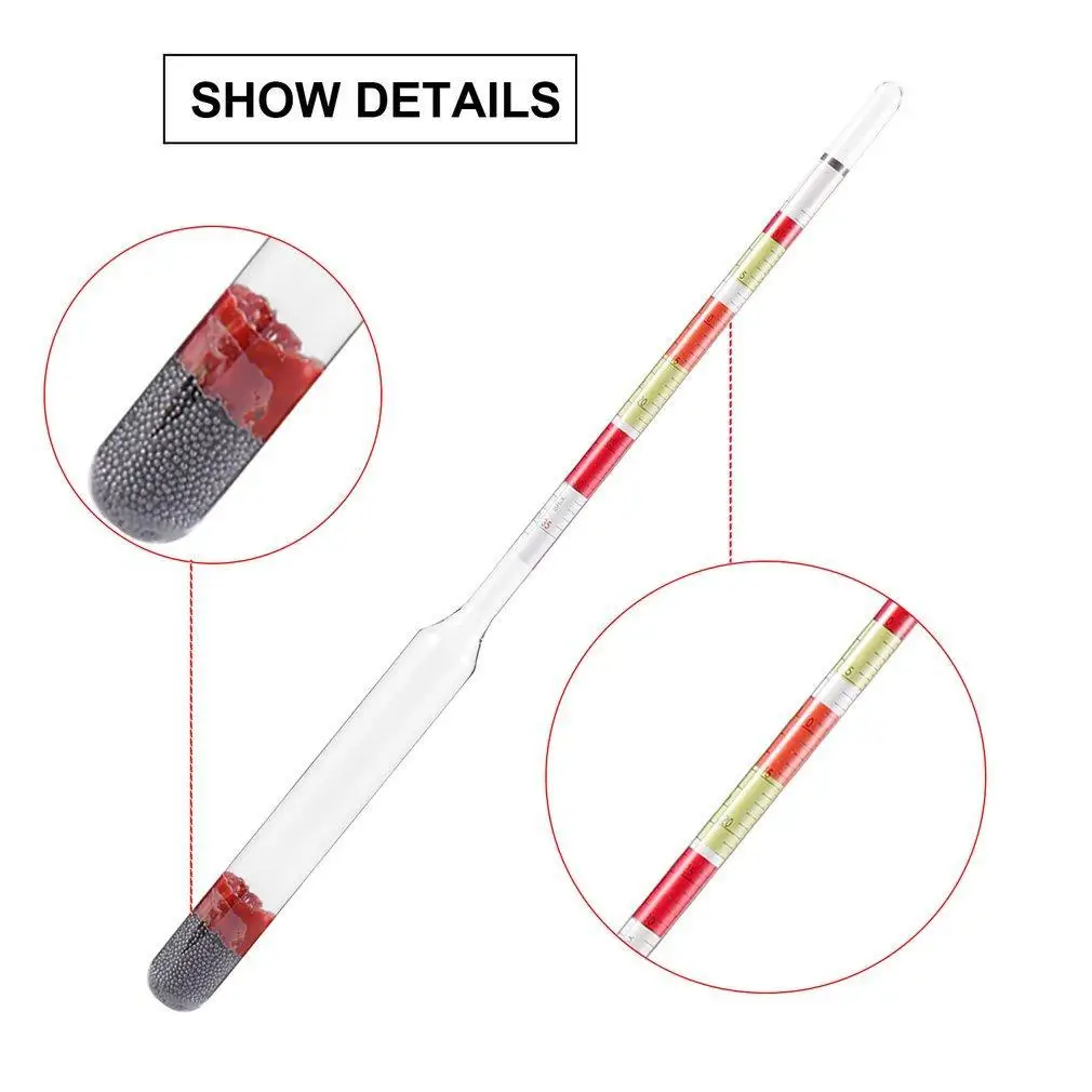 

Home brew Hydrometer Thermometer Alcohol Testing Concentration Meter Making Tester Tools Bar for Beer Wine Mead Ale Craft Cider