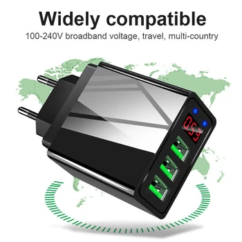 

3 Ports USB Charging Plug Connector Commercial Travel Home Wall Quick Charger Adapter LED USB 3. 0 Power Adapter EU/US