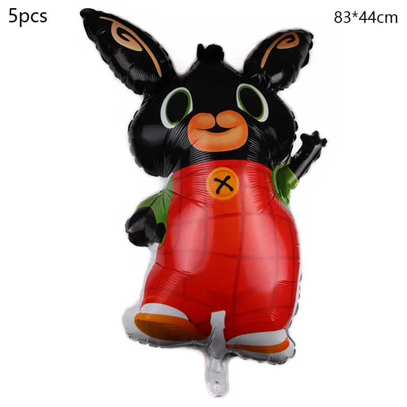 6 шт. Bing Bunny воздушные шары из фольги с мультяшным кроликом шары с цифрами 32 дюйма для детей 1, 2, 3, 4, 5 дней рождения, товары для декора, игрушки 86*60 см - Цвет: Кофе