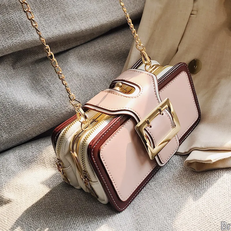 

New Arrival Bag Women's 2019 New Style Korean-style-Style Contrast Color Square Sling Bag CHIC Chain Versatile Crossbody Bag