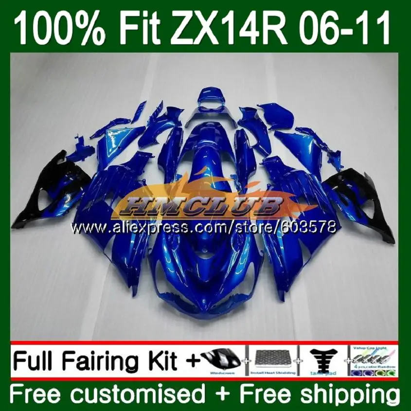 Инъекции для KAWASAKI ZZR1400 ZX14R 06 07 08 09 10 11 белый глянцевый 113CL. 15 ZX 14R ZX-14R 2006 2007 2008 2009 2010 2011 обтекатель - Цвет: No. 1