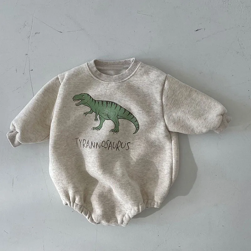 Baby Romper Baby Boy Bodysuits Autumn Baby Bodysuits Dinosaur Toddler One Piece Fleece Bodysuits for Boys Girls