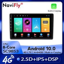 Navifly 2.5D Ips Scherm 4G Lte Dsp Android 10 Auto Multimedia Speler Navigatie Gps Voor Audi/A4/s4 2002-2008 Auto Radio Speler