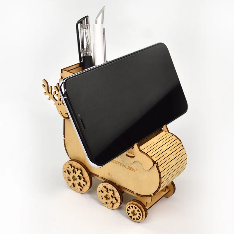 DIY деревянная 3D модель головоломки игрушка держатель мобильного телефона Сборная модель игрушки украшение дома высокое качество