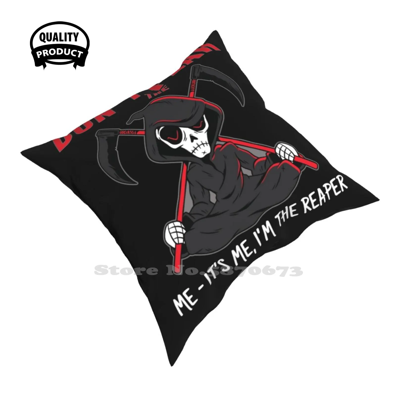 Non Fear The Reaper Funny Dark Humor Grim Reaper Yoga Meditation Throw Cushion Pillow Cover Grim Reaper Death Occulto Dont