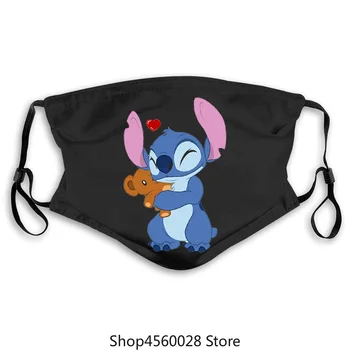 

Lilo Stitch Casual Femmes masques Mode Mode dessin animé Noir Femmes masque Femmes masques masques Tops Femmes masque Lavable Ve