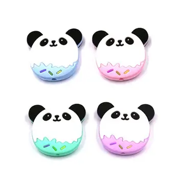 

5pc Silicone Beads Panda Cartoon Animals Baby Teether DIY Accessories Baby Product Teething Necklace Food Grade Silicone Teether