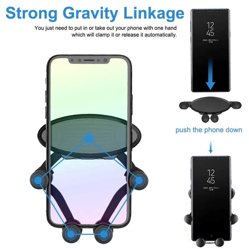 Fimilef Gravity Автомобильный держатель для телефона в Автомобиле вентиляционное отверстие крепление без магнитного держателя мобильного телефона держатель для навигатора для iPhone XS MAX Xiao