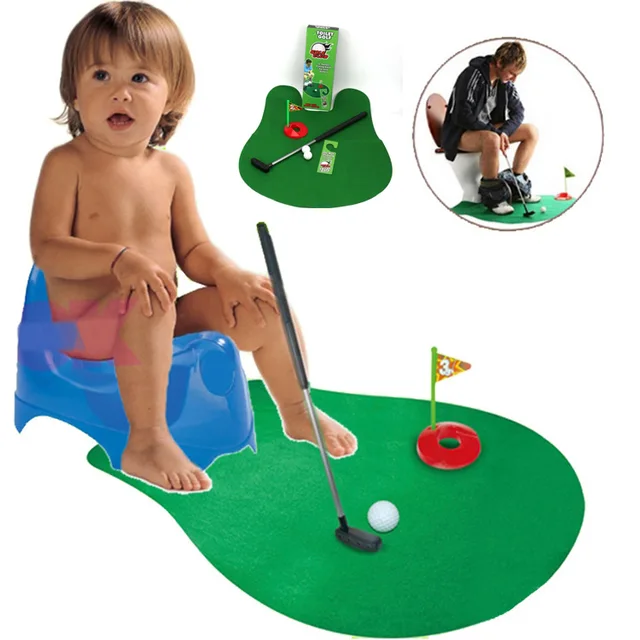 US $12.43 Strange New Creative Toilet Golf Chamber Pot Mini Set Casual Entertainment Sports Toy