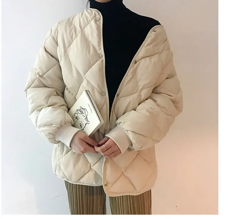 

Factory Price High Quality Special Offer 2019 Autumn And Winter New Style Korean-style Elegant Rhombus Thick Warm Stand Collar C