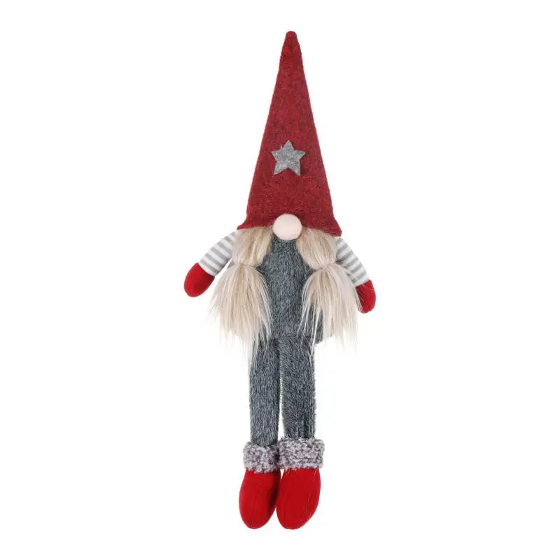 Плюшевая кукла Санта-гном, рождественское настольное украшение, Рождественское украшение для дома, бара, магазина, Рождественская статуя скандинавского эльфа, праздничный подарок - Цвет: AS0771A1