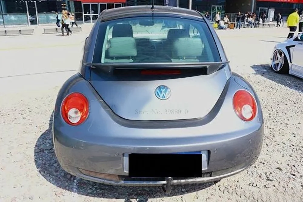 Для Volkswagen Beetle черный спойлер 1998-2010 стекловолокно FCS неокрашенное заднее крыло спойлер на крышу крыло багажника губы загрузки крышка автомобиля Стайлинг