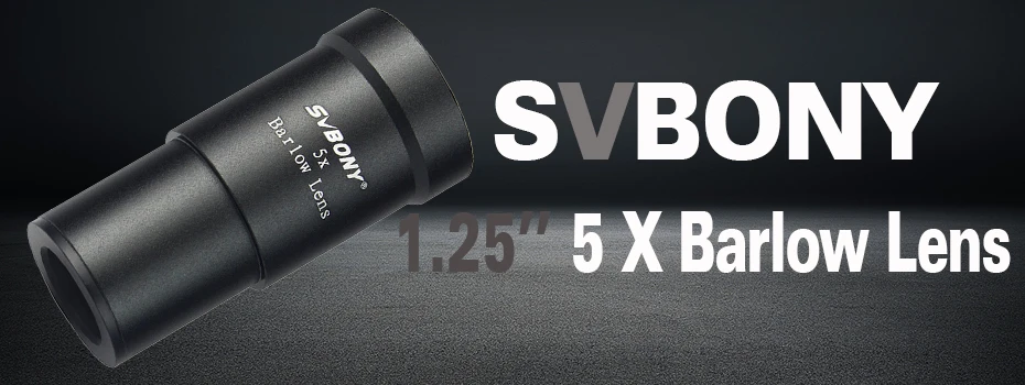 SVBONY 5 X линза Барлоу 1,25 дюймов телескоп резьба для стандартного монокулярного оптики компактный астрономический монокулярный телескоп F9102