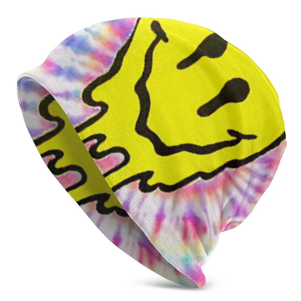 Tie Dye Acid Trippy Smiley Face унисекс взрослая Повседневная шапка, зимняя теплая вязаная Лыжная шапка с рукавом Skully Beanies