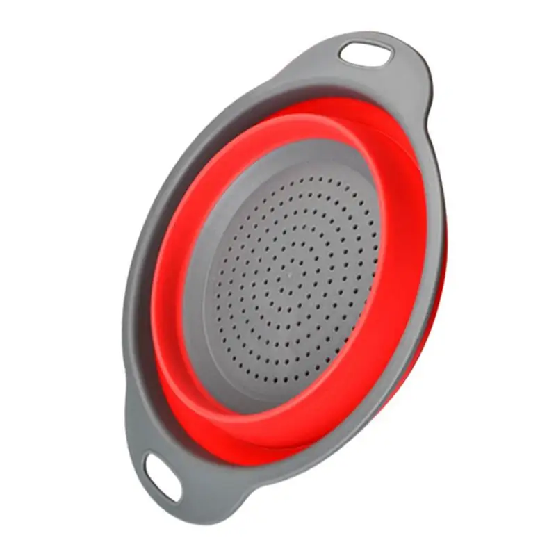 Silicone Collapsible Drain Basket Filter Creative Folding Vegetable Fruit Storage Basket Kitchen Multifunctional Storage Tool