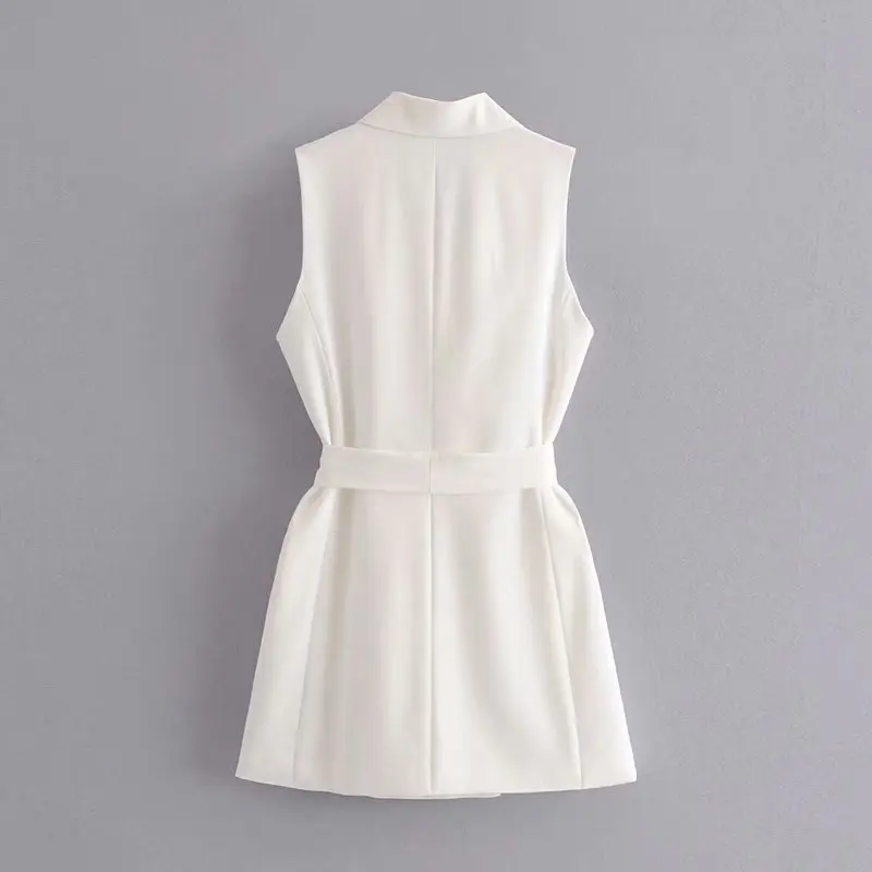 Heydress Женская Новая мода двубортный жилет винтажные пояса женские пиджаки без рукавов повседневный офисный Женский Свободный жилет верхняя одежда