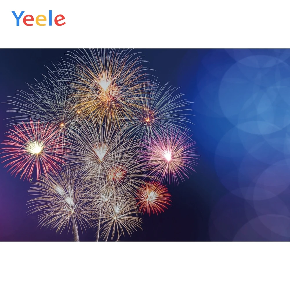 Yeele Happy новогодний фон фейерверк Рождество День рождения Пользовательские Фотографии Виниловый фон для фотостудии реквизит