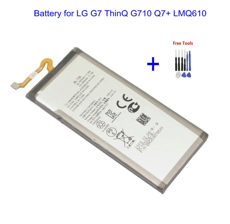 1x3000 мА/ч 11.5Wh BL-T39 BLT39 Батарея для LG G7 + G7ThinQ лм G710 смартфон мА/ч. Аккумулятор Bateria Batterij