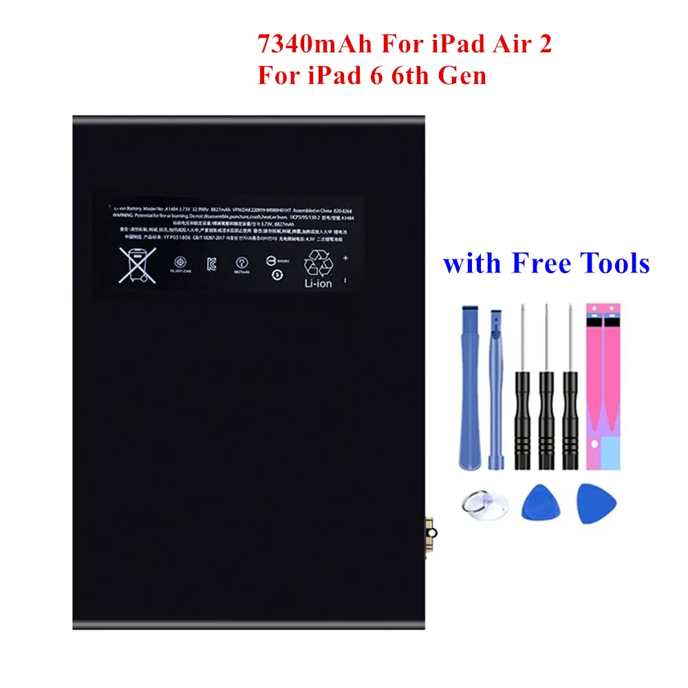 Новый планшет батарея для iPad 6 Air 2 A1547 A1566 A1567 Замена ПК Bateria 7340mAh литий-полимерный
