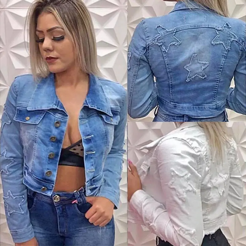 

2020 New Style Five Point Star Cowboy Jacket Women's Short Jacket