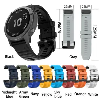 

22mm Watch Strap Silicone Wrist Band for Gar-min Fenix6/5/5Plus/Forerunner 935