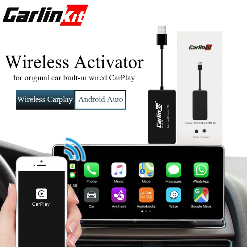 Carlinkit, Android Carplay, Usb ключ, беспроводной, для Apple, Авто, автомобиль, играть, Iphone, Автомобильное Зеркало, ссылка, плеер, wifi, Bluetooth, автомобильная навигация