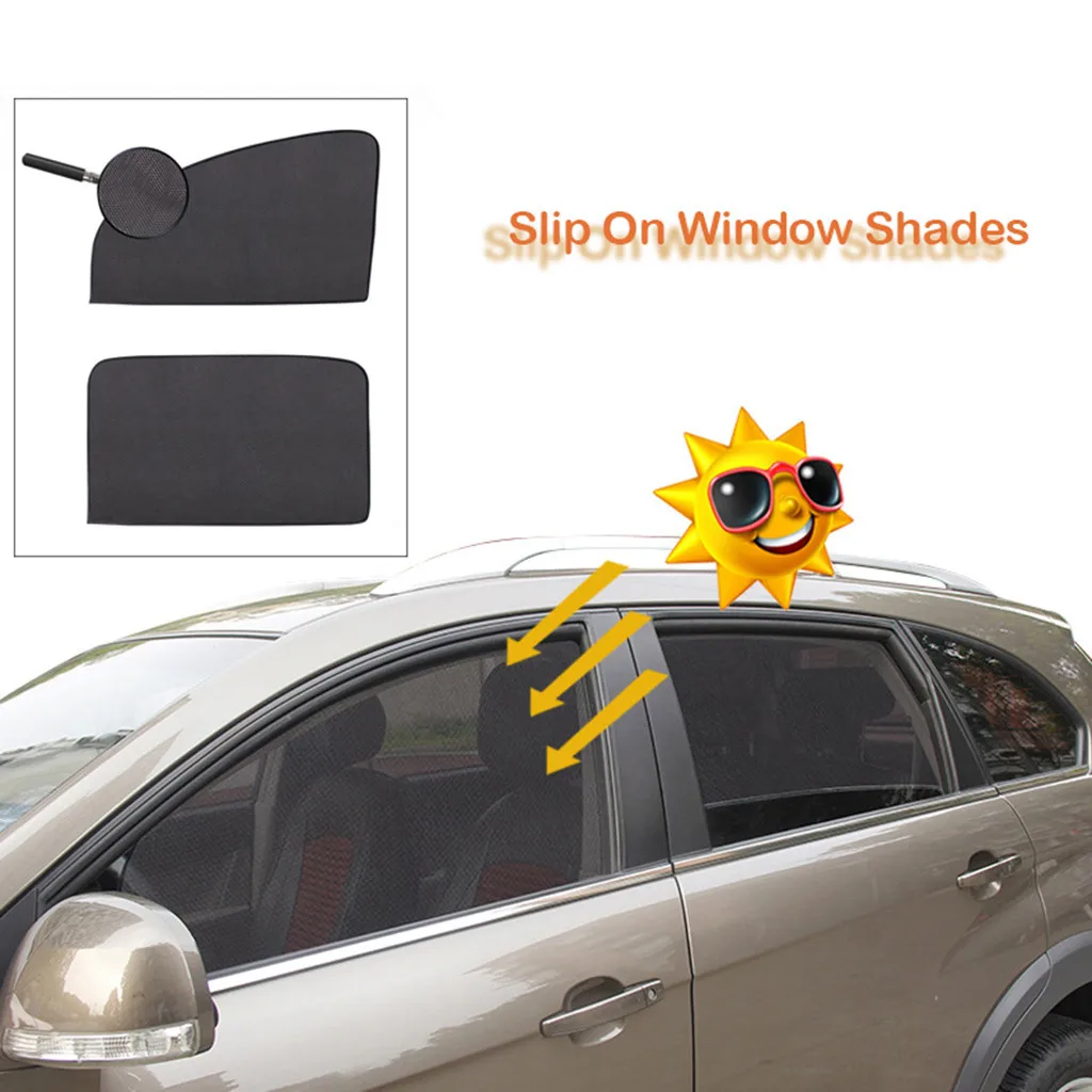 

kongyide sunshade cover Polyester Mesh Magnetic Sunshade Car Windows Size Universal 4Pcs/Set side window sunshade covers