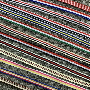 

50 Yrads 3/8" 10MM Double-Sided Striped Jacquard Ribbon Bracelet Necklace Lace
