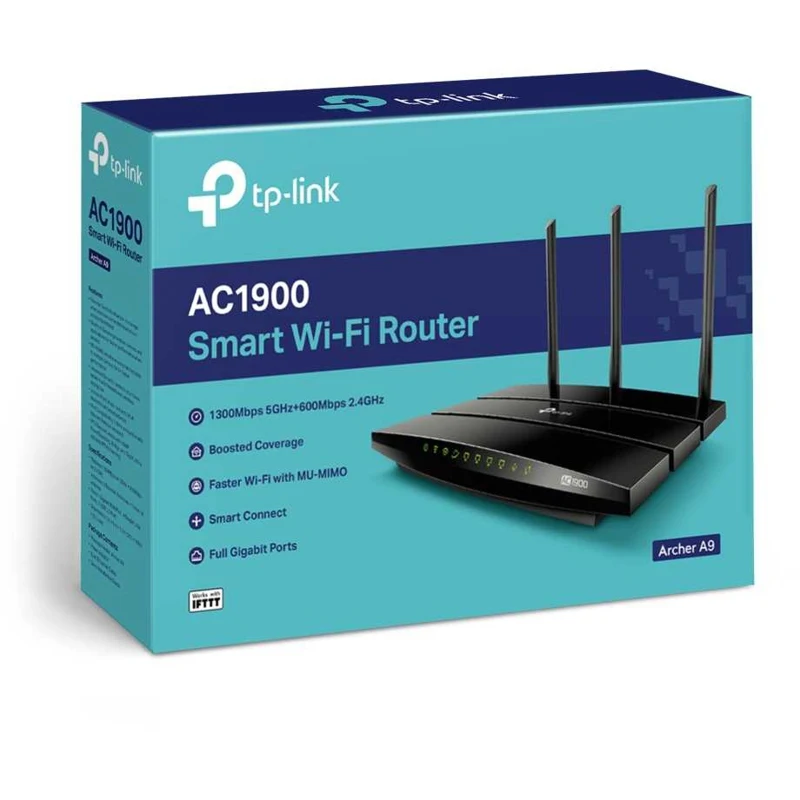 Роутер беспроводной TP-Link Archer A9 AC1900 10/100/1000BASE-TX черный