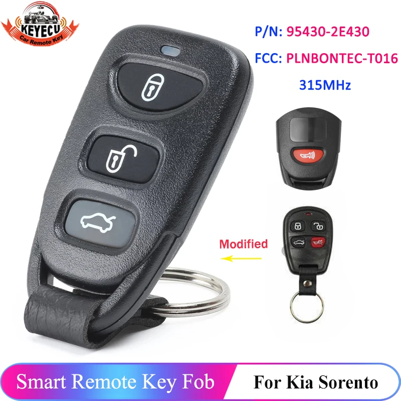 KEYECU 3 + 1 4 кнопки для Kia Sorento 2004 2005 2006 обновленный автомобильный пульт