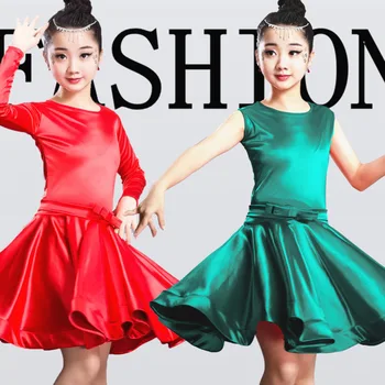 

Rumba Samba Spandex Children Samba 2020 Girls Latin Dresses for Dancing Ballroom Dance Dress Cha Cha Tango Skirt Standard Salsa