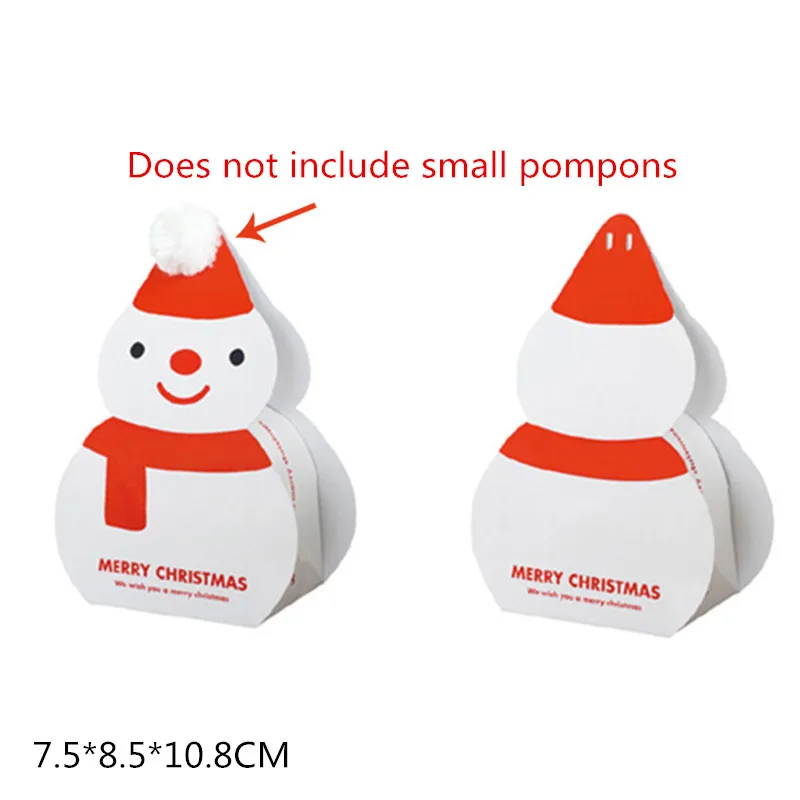 snowman 20 шт коробка для конфет Санта Клаус Рождественская елка Снеговик рождественские вечерние украшения для выпечки печенья десерт Подарочная коробка сумка Рождественский Декор для дома - Цвет: snowman