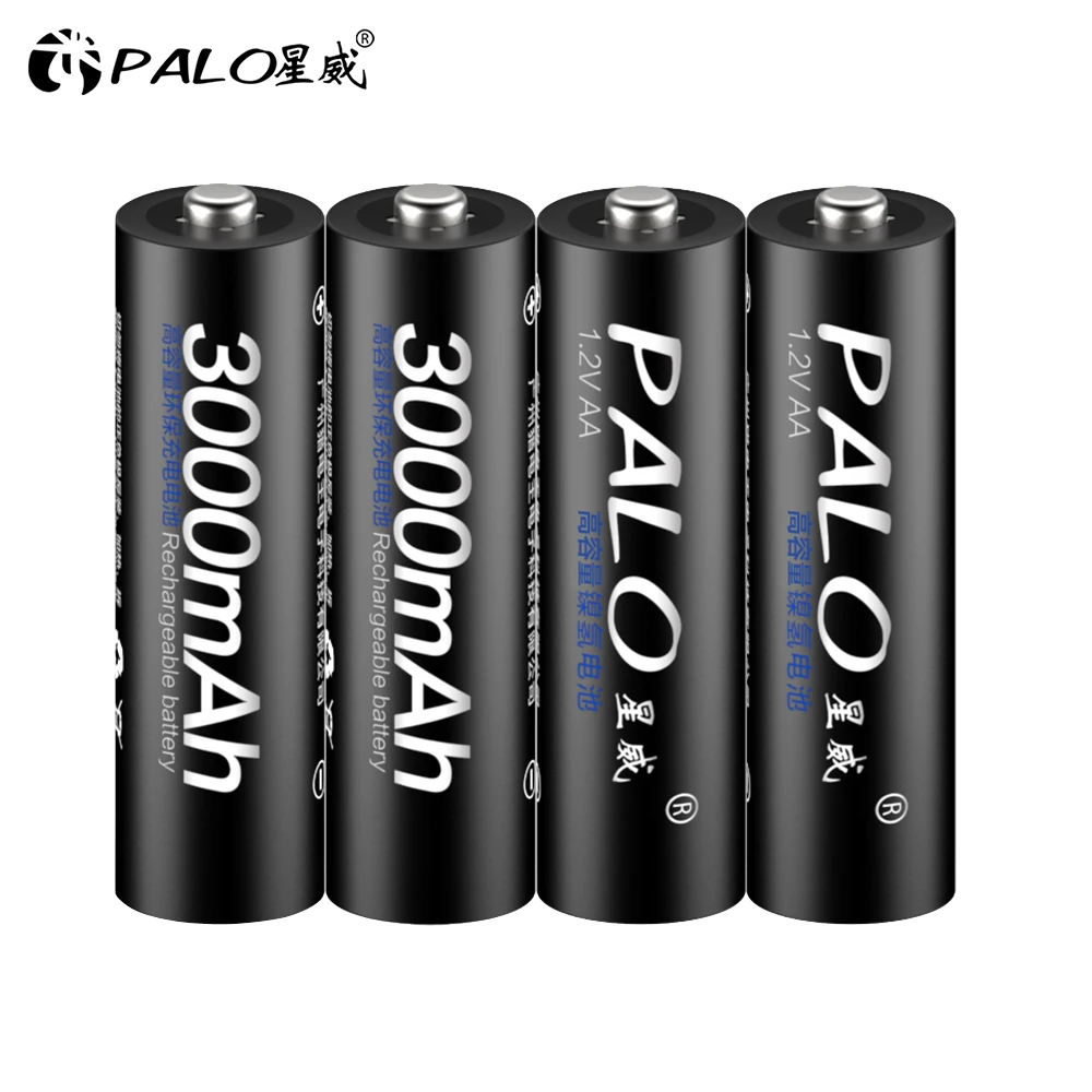 4 шт. AA батарейки перезаряжаемые батареи 1 2 V 3000mAh Ni MH Предварительно заряженный