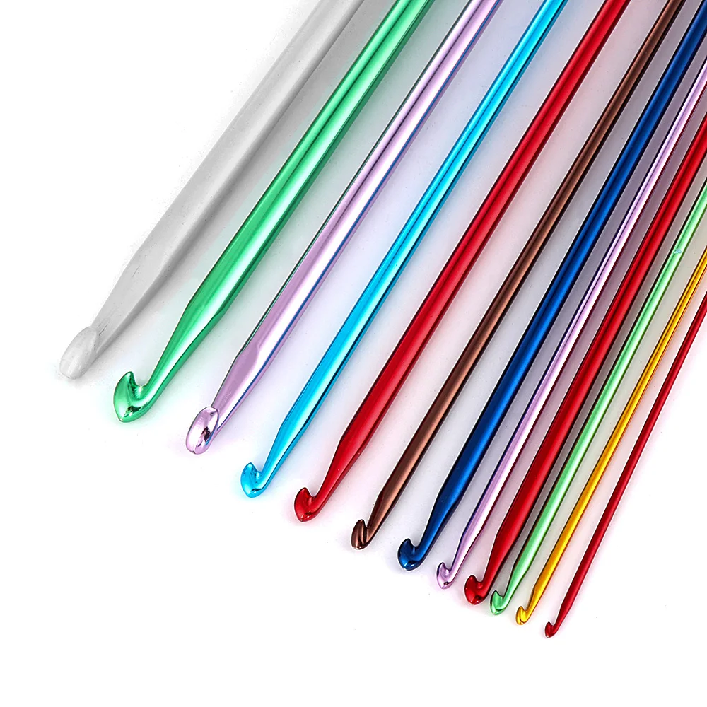 1 шт. многоцветный Tunisian Afghan крючком Крючки Длинные Алюминиевые вязальные иглы шарф свитер Ткачество инструмент Аксессуары для шитья