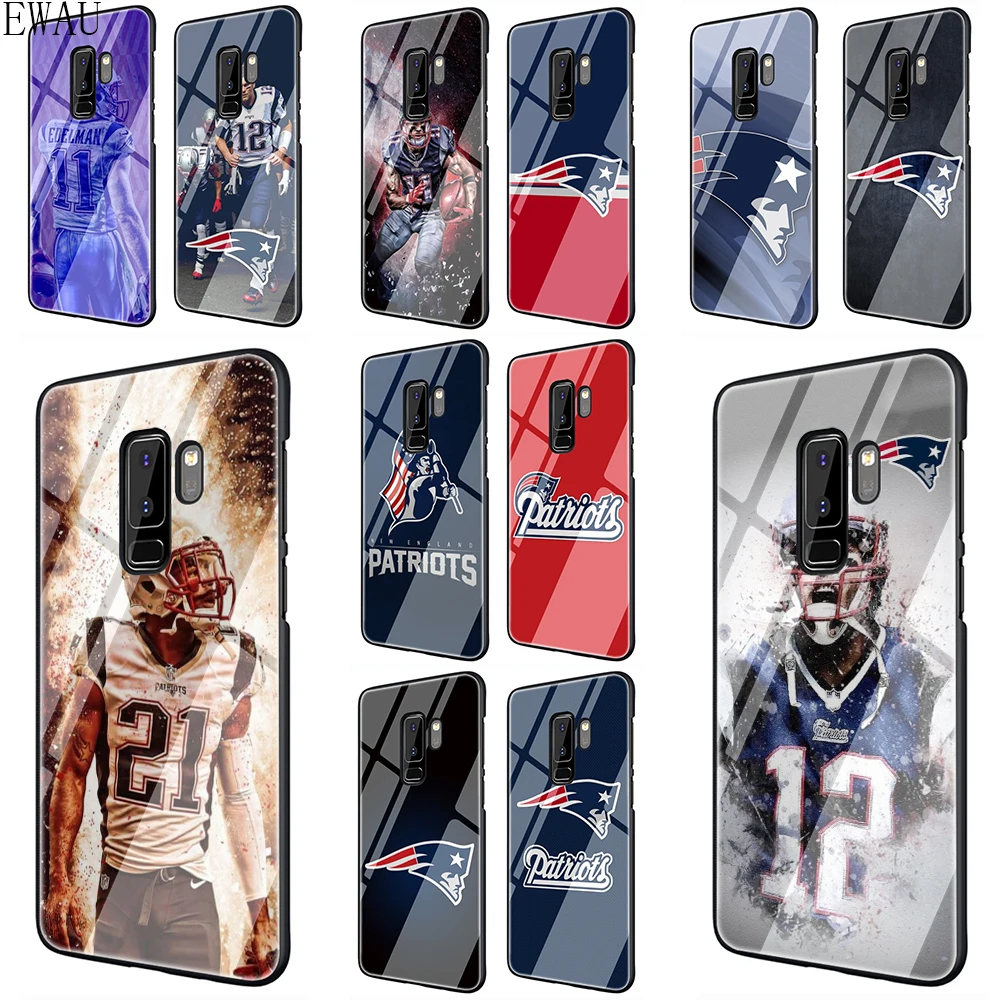 

EWAU New England Patriots Tempered Glass phone case for Samsung S7 Edge S8 S9 S10 Note 8 9 10 plus A10 20 30 40 50 60 70