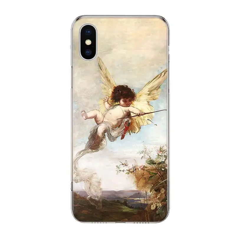 Angel Cupid Art Cover Phone Case For Iphone 11 12 Mini Pro 7 6 X 8 6S Plus XS MAX + XR 5S SE 10 9 Art TPU Coque Capa Shell