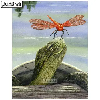 

5d diy diamond painting turtle dragonfly full square diamond mosaic animal 3d diamond embroidery crafts