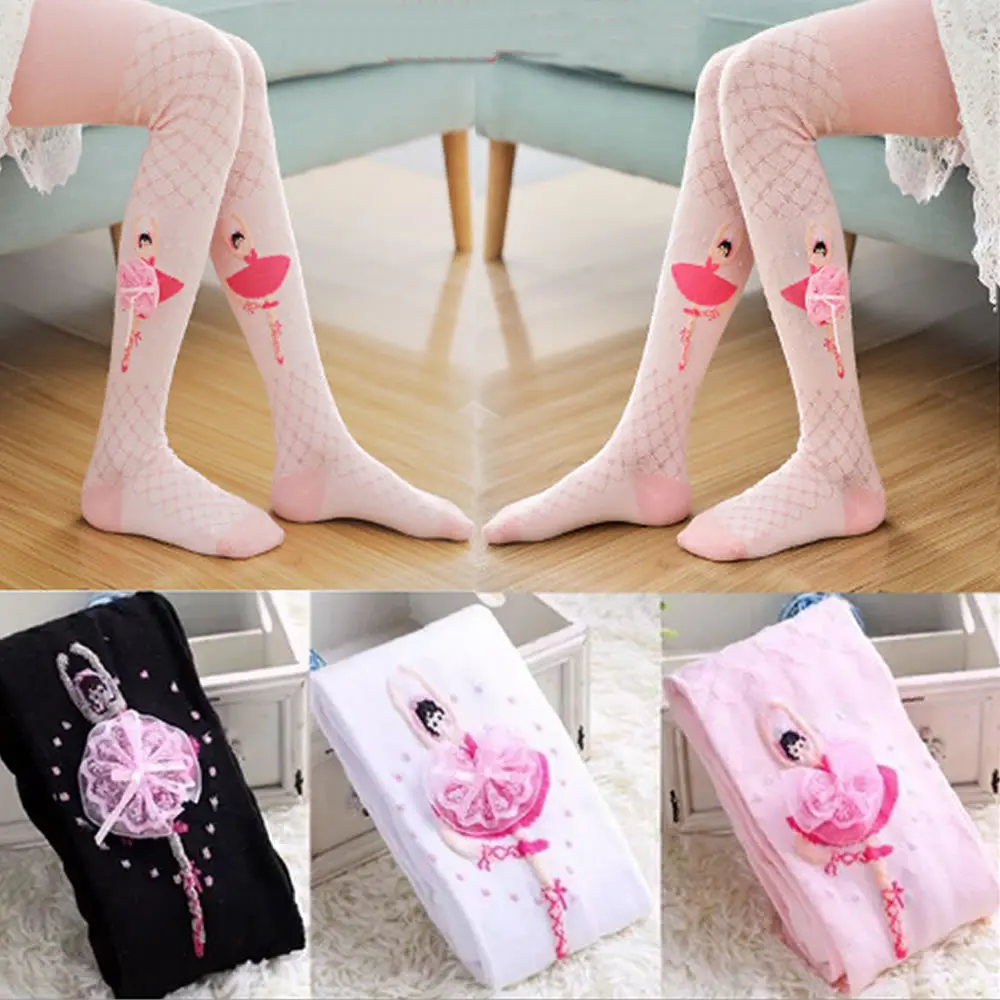Children Pantyhose Kids Girl Spring and Autumn Ballet Tights White Stockings