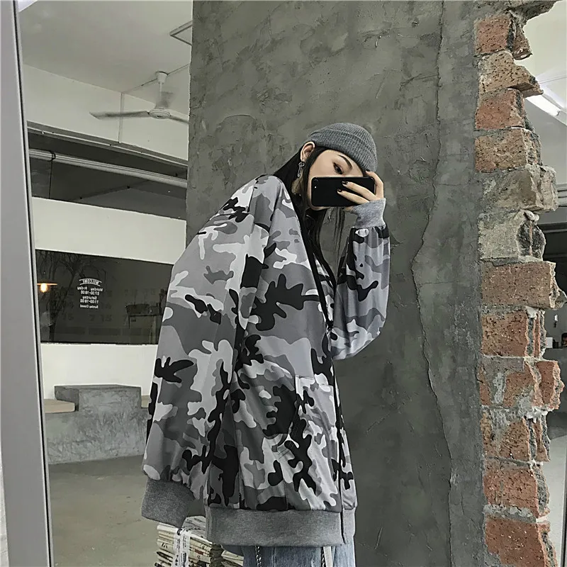 Neploe Камуфляжный худи мужской женский модный Повседневный свитшот на молнии с капюшоном Толстовка Harajuku куртка с капюшоном 55276
