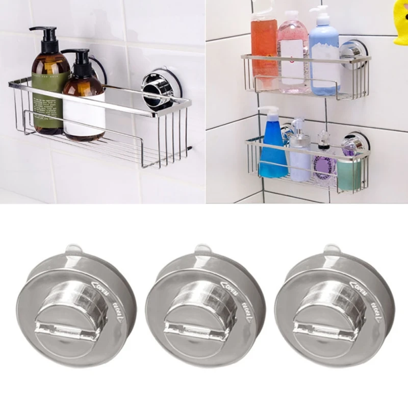1Pcs Silver Strong Suction Cup Kitchen Bathroom No Accessories Bathroom Decor Trace Sucker Sucker Classic Plated Tool Home