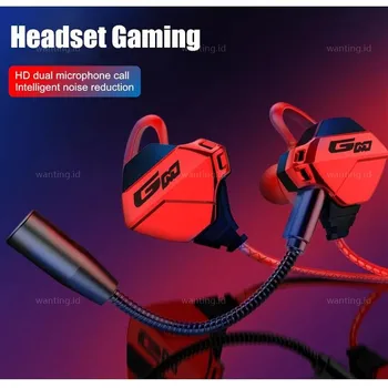 

Earphone Gaming Bass Wired 3.5mm Universal dengan Dual Mic Headset Gaming Android PUBG Headphone Gaming