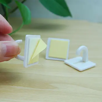 

1 pcs White Self Adhesive Plastic Square Hook Small Wall Mount Hanger Holder Hook for Home Kitchen Bathroom Drop Shipping