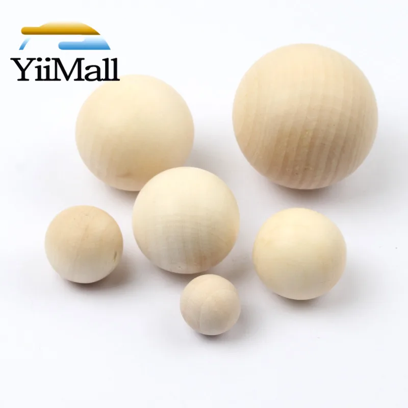 1-20Pcs Unfinished Natural Hardwood Balls Wooden Round Ball Beads Balls  Without Hole for DIY Crafts Projects 14-50MM - AliExpress