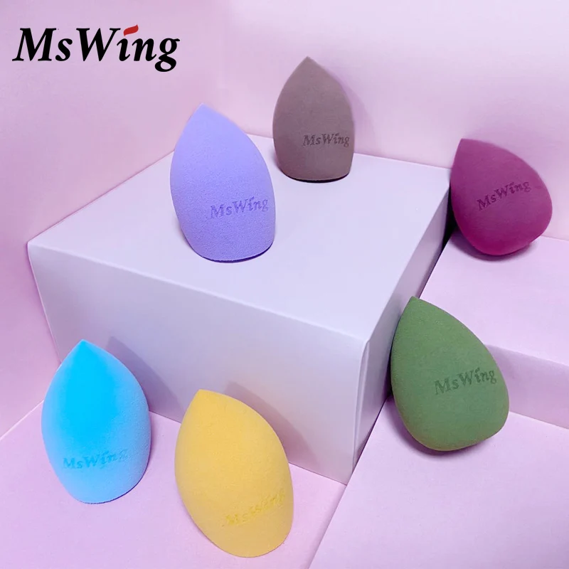 MsWing esponja de maquillaje cosmético profesional Puff mezcla cara líquido Fundación BB crema de agua suave esponja para base para la cara