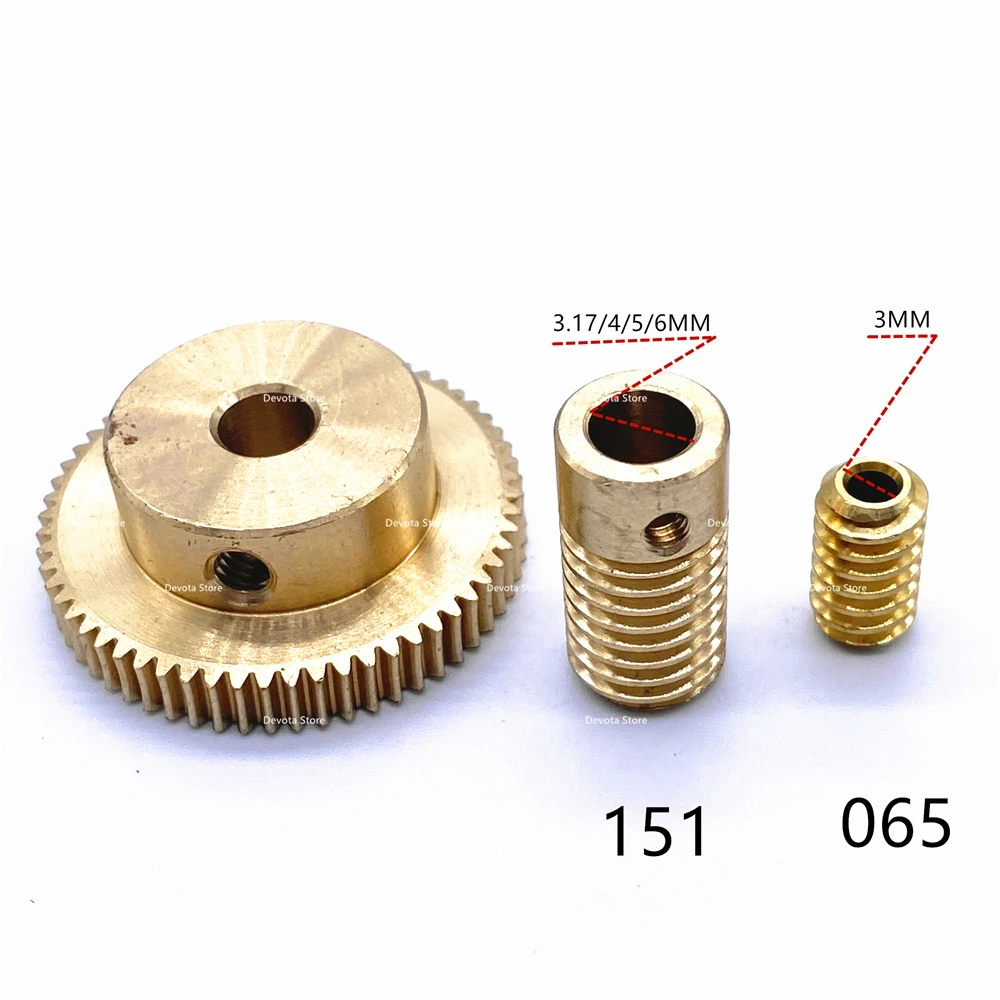 Copper Worm reducer turbine 1:60 0.5M 20T 30T 40T 50T 60T 065/151 4/5/6mm Bore diameter motor gear,transmission gear,electric bike gear