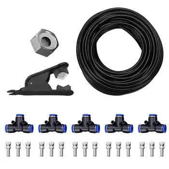 

20m Low Pressure Garden Spray Nozzle Set Outdoor Patio Cooling Atomizer Dust Removal Kit Water Mist System Spray for Garden
