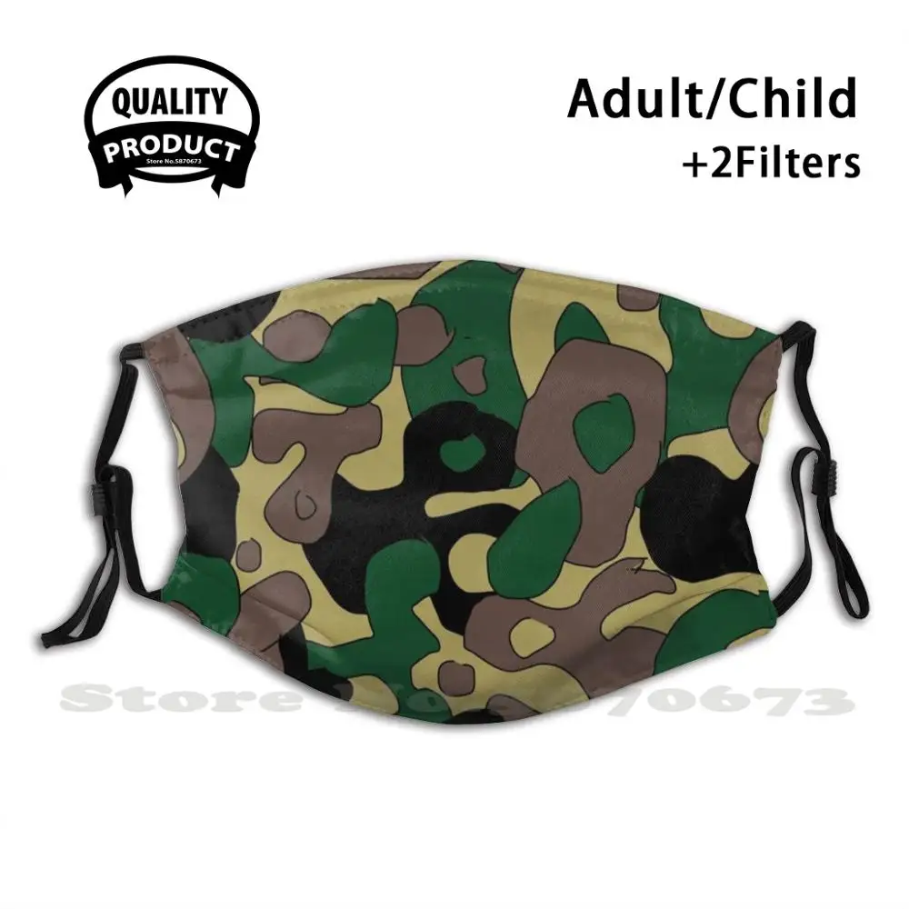 

Camouflage Anti Dust Face Mask Washable Filter Reusable Camouflage Camo Army Military Funny Hunting Pattern Animals Camouflage
