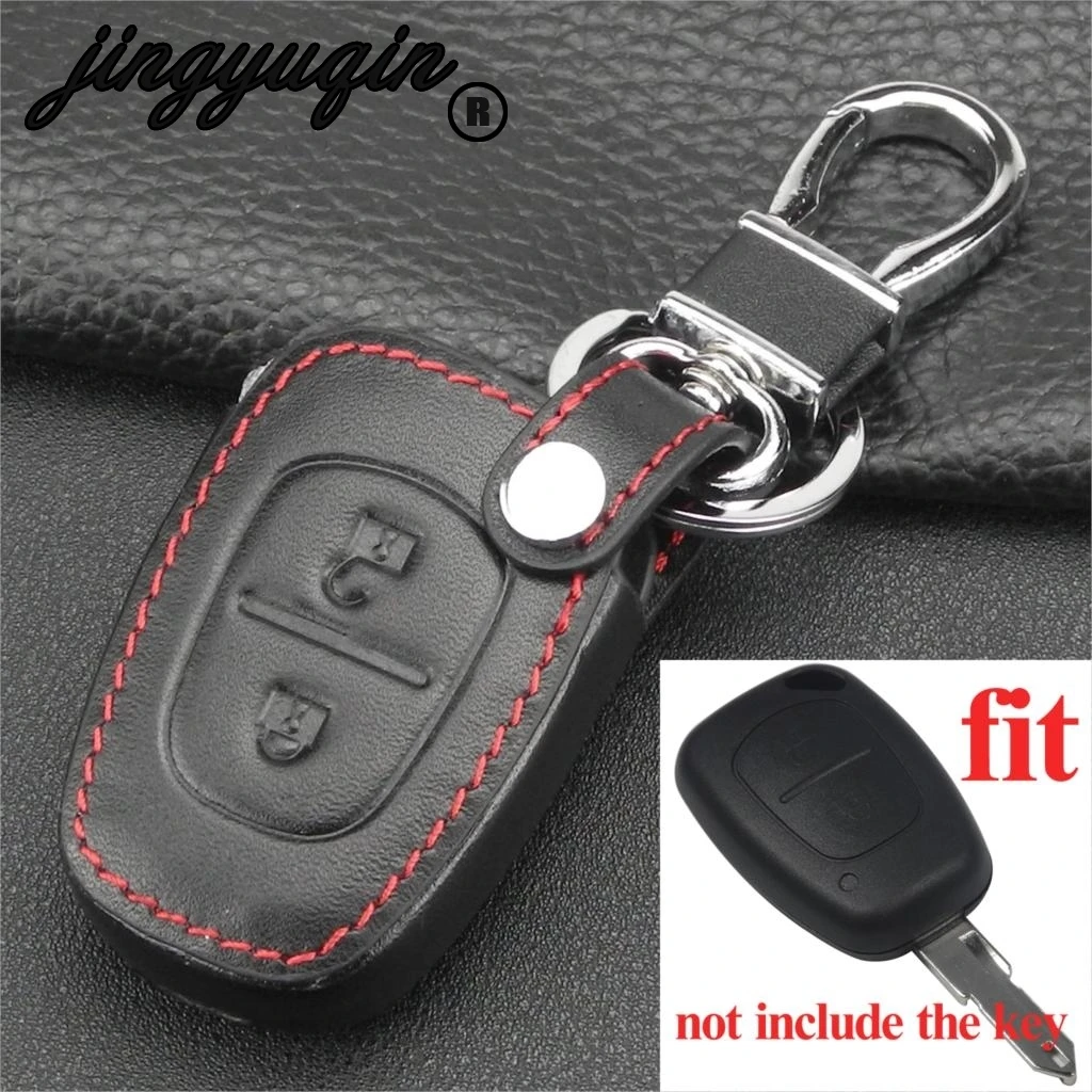 jingyuqin 2 Buttons Leather Remote Fob Car Key Case Cover Holder For Vauxhall/Opel Vivaro/ Renault Movano Trafic Kangoo Blank | Автомобили