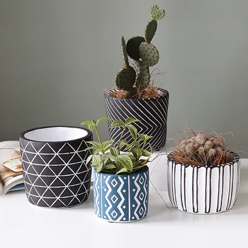 

Retro Cement flower pot plant Creative suculentas pots flowerpot balcony decorations vasi per piante maceta garden accessories