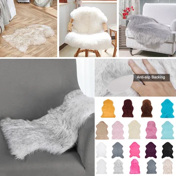 

Faux Fur Sheepskin Rugs Home Living Room Bedroom Carpet Chair Sofa Cover Rugs Warm Hairy Blanket Seat Pad Sofa Floor Area Rugs